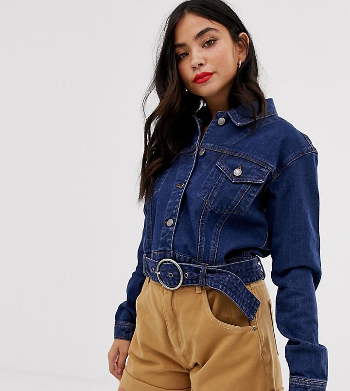 Urban Bliss Rinse Wash 80's Denim Jacket-blue