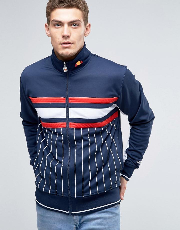 Ellesse Striped Track Jacket - Navy