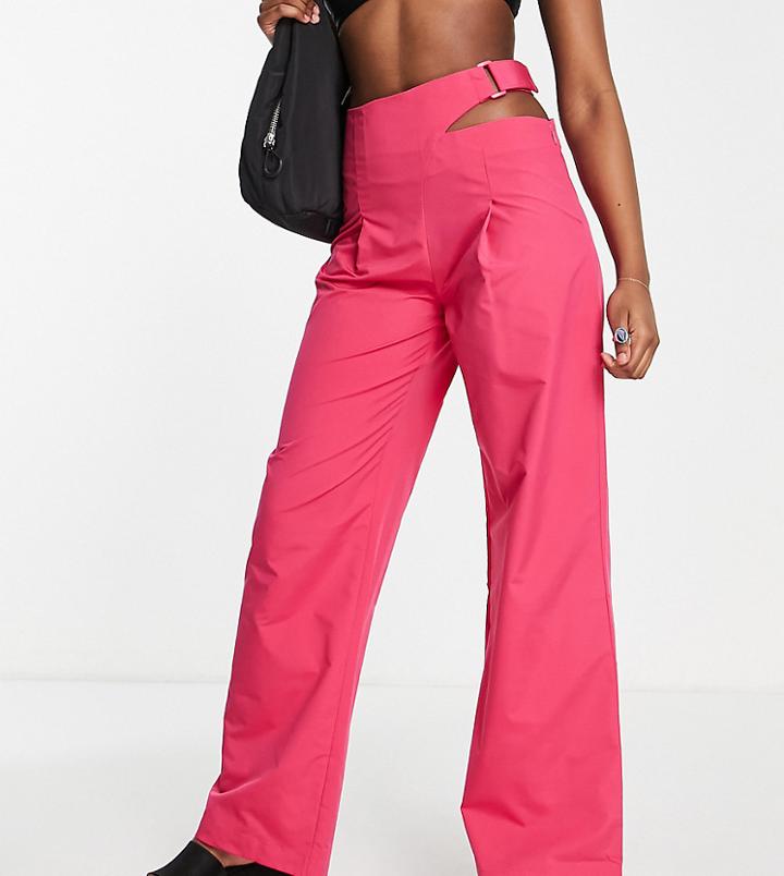 Collusion Straight Leg Wrap Pants In Pink-orange
