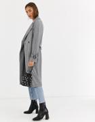 Stradivarius Trench Coat In Dog Tooth-multi