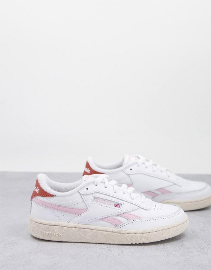 Reebok Club C Revenge Sneakers In White And Pink