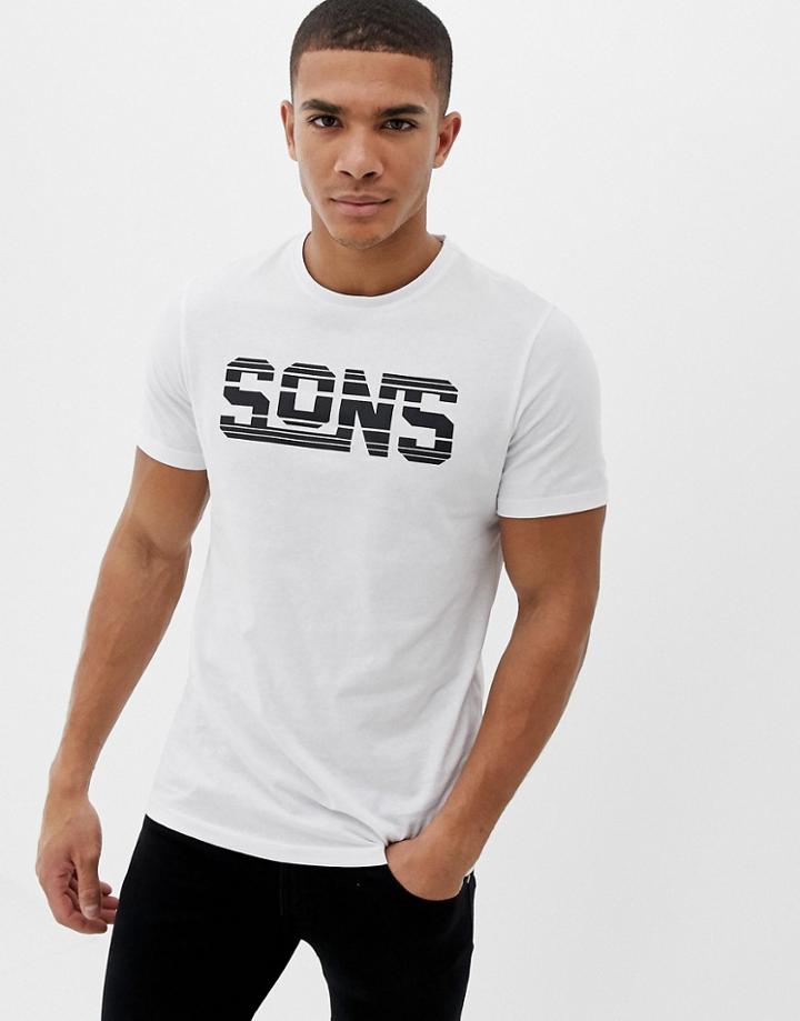 Only & Sons Slogan T-shirt - White