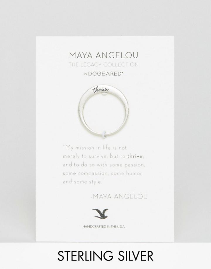 Maya Angelou Legacy By Dogeared Sterling Silver Thrive Engraved Reminder Ring - Silver
