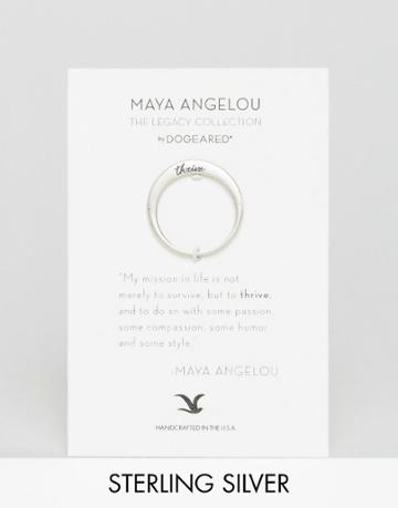 Maya Angelou Legacy By Dogeared Sterling Silver Thrive Engraved Reminder Ring - Silver