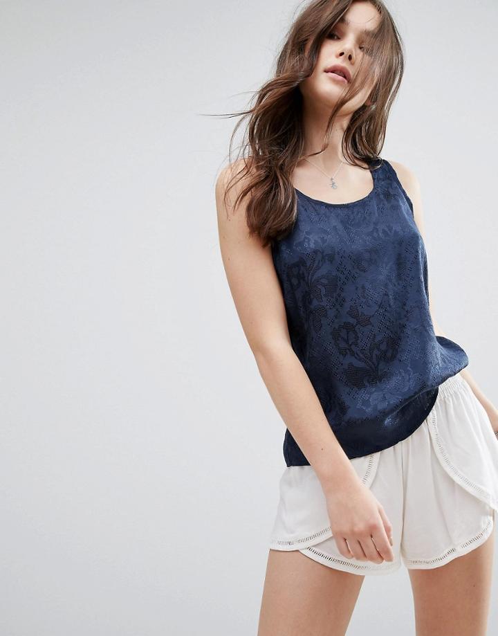 Vila Burnt Out Tank Top - Black