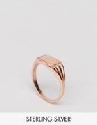 Asos Rose Gold Plated Sterling Silver Small Sovereign Ring - Multi
