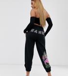 Asos Design Petite Jogger With Graphics And Reflective Print-black