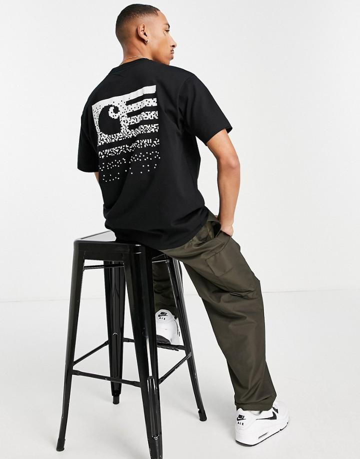 Carhartt Wip Fade State Backprint T-shirt In Black