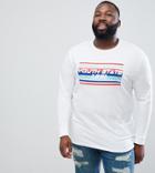 Asos Design Plus Longline Long Sleeve T-shirt With Youth State Print - Green