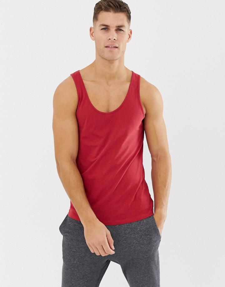 Asos Design Organic Tank In Red - Red