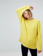 Weekday Soft Knit Tunic Sweater - Yellow