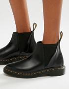 Dr Martens Bianca Black Chelsea Boots - Black Polished Smoot