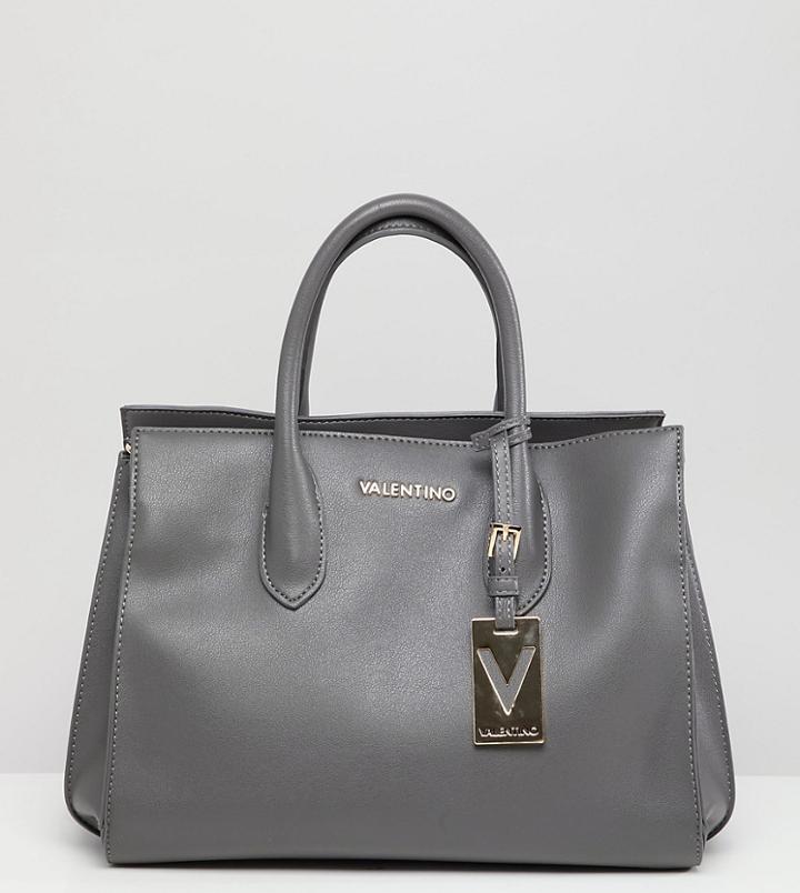 Valentino By Mario Valentino Gray Structured Tote Bag - Gray