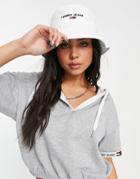 Tommy Jeans Cotton Sports Bucket Hat In White - White