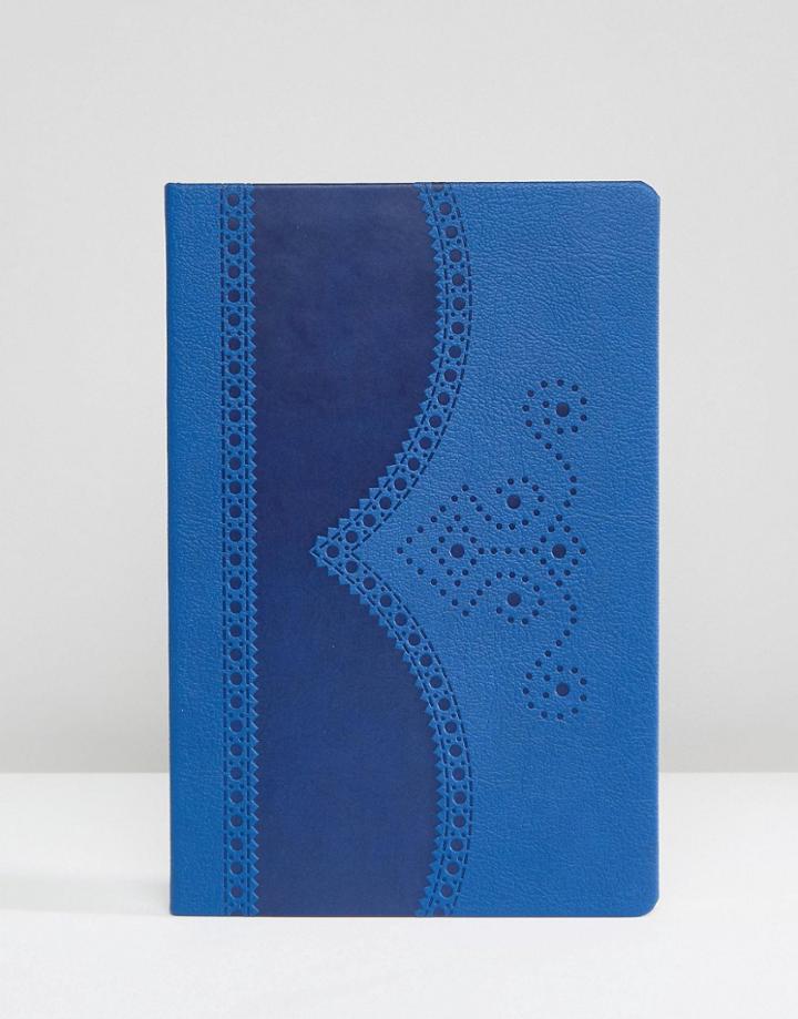Ted Baker Brogue Notebook In Blue - Blue