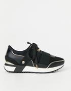 River Island Pull On Lace Up Runner Sneakers In Black