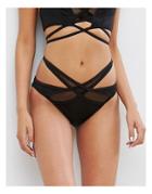 Asos Scuba Fishnet Wrap Bikini Bottom - Black
