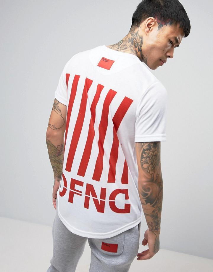 Defend Grid Print T-shirt - White