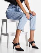 Asos Design Paxton Padded Heeled Mules In Black