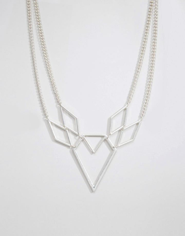 Pilgrim Geometric Necklace - Silver