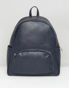 Yoki Zip Front Pocket Backpack - Blue