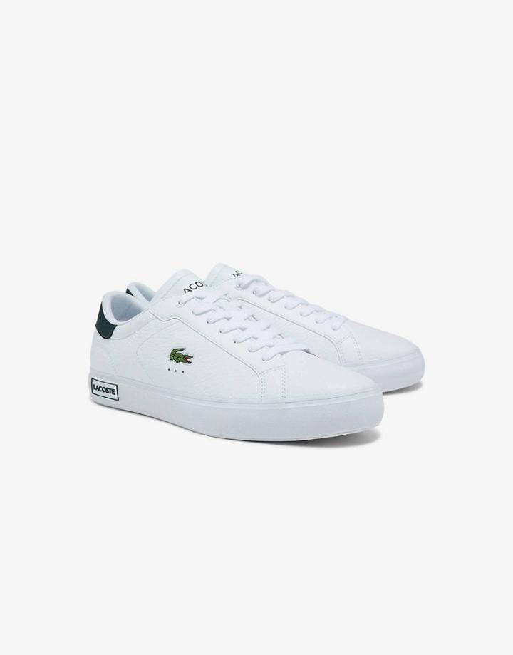 Lacoste Power Court Sneakers In White Leather