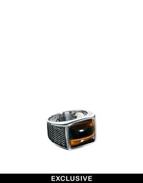 Seven London Sterling Silver Tigers Eye Ring - Silver