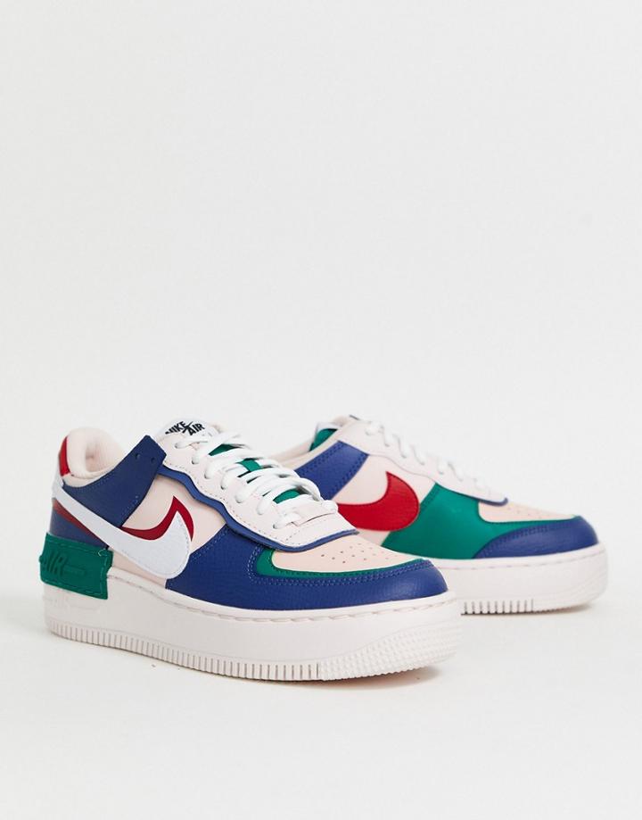 Nike Navy And Pink Air Force 1 Shadow Sneakers