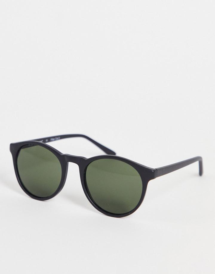 Aj Morgan Grad School Retro Round Sunglasses In Matte Black