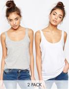 Asos The Ultimate Tank 2 Pack - White