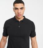 Soul Star Tall Muscle Fit Polo Shirt In Black