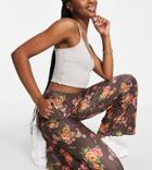 Collusion Floral Plisse Straight Leg Pant In Multi