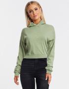 Fashionkilla Knitted Rib Hoody In Khaki-green