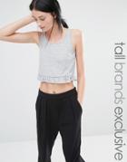One Day Tall Tee Frill Hem Vest - Gray Marl