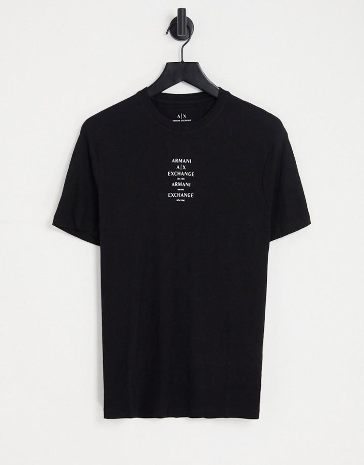 Armani Exchange City Print T-shirt In Black
