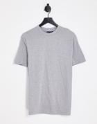 Asos Design Organic Blend T-shirt With Crew Neck In Gray Heather