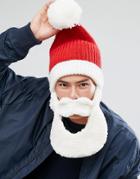 Boardmans Holidays Santa Beard Hat - Red