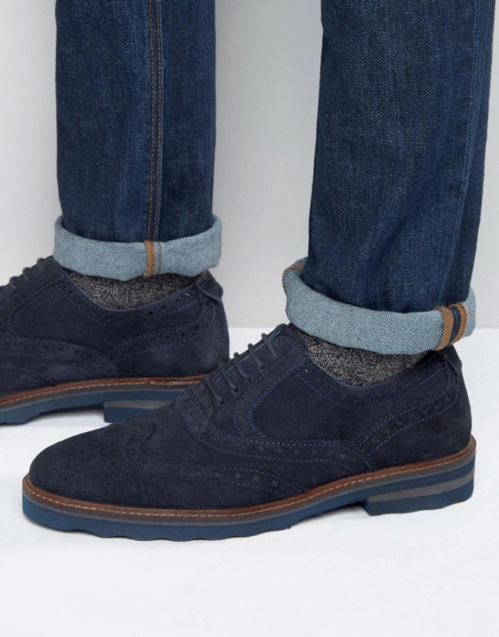 Rule London Suede Brogues - Blue