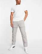 Asos Design Skater Pants In Acid Wash With Distressed Finish-neutral