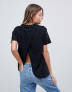 Asos T-shirt With Wrap Back - Black