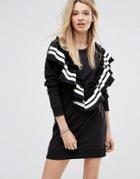 Missguided Frill Front Sweater Dress - Black
