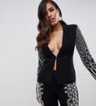 Starlet Embellished Blazer In Black - Multi