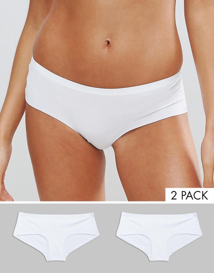 New Look 2 Pack Bonded Short - White