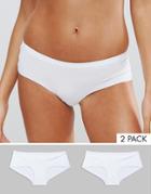 New Look 2 Pack Bonded Short - White