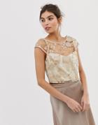 Coast Nicia Irridescent Sequin Top-pink