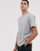 Asos Design Relaxed T-shirt With Crew Neck In Gray Marl