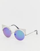 Monki Metal Frame Sunglasses - Silver