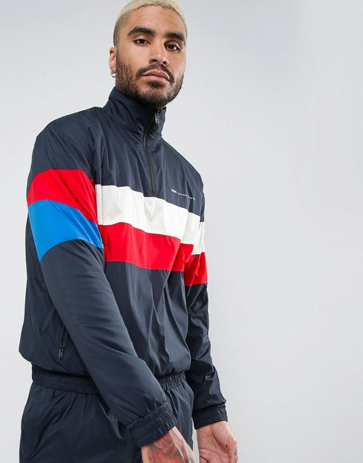 Wood Wood Holborn Overhead Track Jacket - Navy