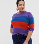 Junarose Color Block Knitted Sweater - Multi