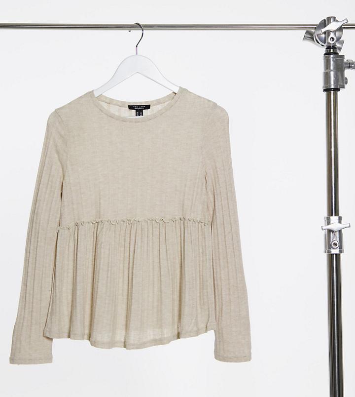 New Look Maternity Cozy Knitted Smock Top In Cream-white